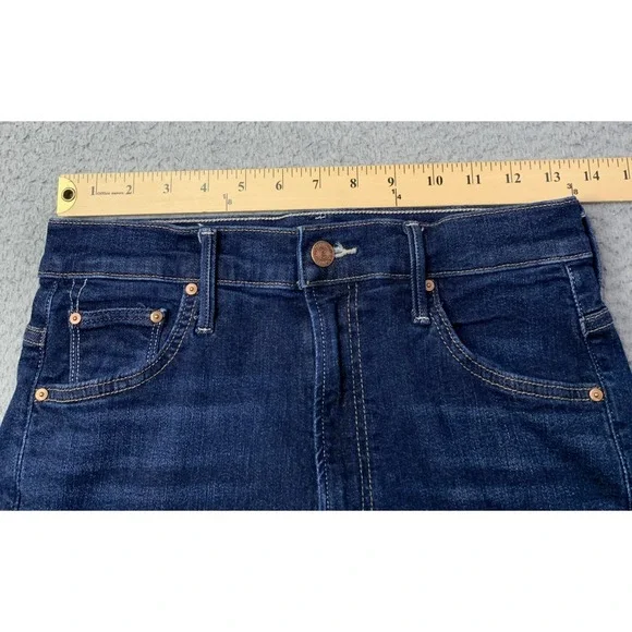 Mother Jeans Womens 27 The Insider Crop Step Fray Jeans Off Limits Dark Wash - Picture 5 of 11